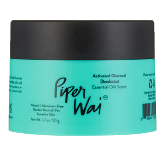 Piper Wai Deodorant Jar Activated Charcoal Essential Oil Scent 50g