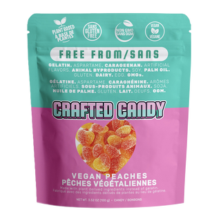 Crafted Candy Peach Hearts Gummies 100g