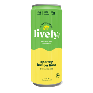 Lively Prebiotic Pop Spritzy Lemon Lime 355mL