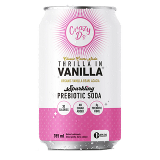 Crazy D's Sparkling Prebiotic Soda Thrilla In Vanilla 355mL