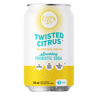 Crazy D's Sparkling Prebiotic Soda Twisted Citrus 4x 355mL