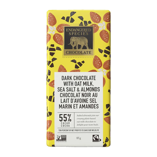 Endangered Species Dark Chocolate With Oat Milk Sea Salt & Almonds 85g