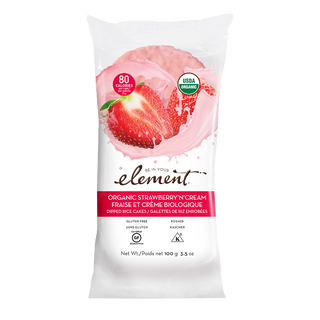 Element Organic Dipped Rice Cakes Strawberry N' Cream 100g