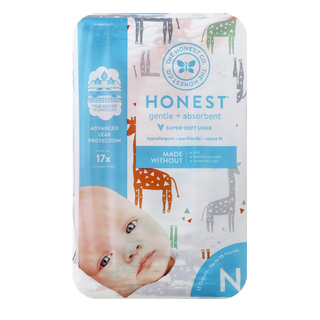 The Honest Co Diapers Size 0 Nb Multi-Color Giraffe 32 Counts