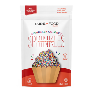 Pure Food Sprinkles Round Rainbow 142g