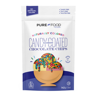 Pure Food Chocolate Chips Rainbow Candy Coated 142g