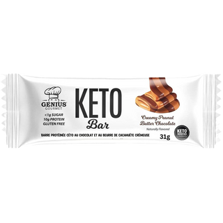 Genius Gourmet Keto Bar Creamy Peanut Butter Chocolate 31g