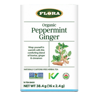 Flora Organic Peppermint Ginger Tea 16 Tea Bags