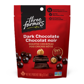 Three Farmers Roasted Chickpeas Dark Chocolate 100g