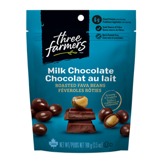 Three Farmers Roasted Fava Beans Milk Chocolate 100g