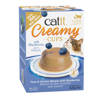 Catit Creamy Cups Tuna & Chicken Mousse with Blueberry 4x25g