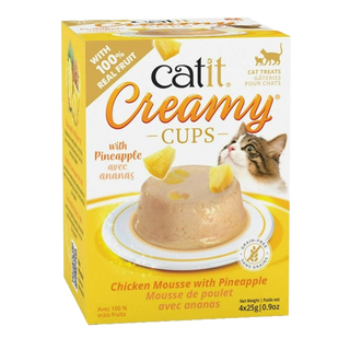 Catit Creamy Cups Chicken Mousse With Pineapple 4x25g