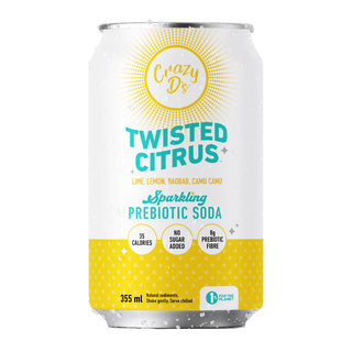 Crazy D's Sparkling Prebiotic Soda Twisted Citrus 355mL