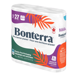 Bonterra Bathroom Tissue 3 Ply 198 Sheets 9 Counts