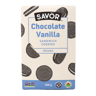 Savor Organic Sandwich Cookies Chocolate Vanilla 300g