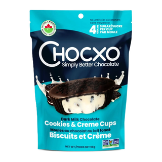 ChocXO Cookies & Creme Cups Dark Milk Chocolate 98g