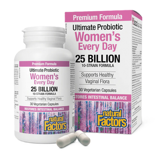 Natural Factors Women's Every Day 25 Billion 30 Veggie Caps