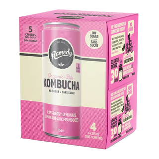 Remedy Organic Kombucha Can Raspberry Lemonade 4x355mL