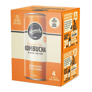 Remedy Organic Kombucha Can Orange Splash 4x355mL