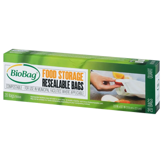 BioBag 1.5L Food Storage Bags Resealable 20 Counts