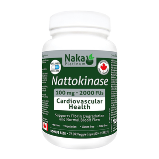 Naka Platinum Nattokinase 100mg 60+15 Delayed Release Veggie Caps