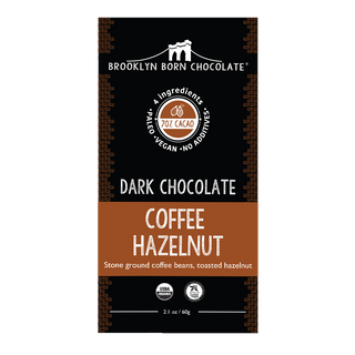 Brooklyn Born Chocolate Organic Paleo Dark Chocolate Bar Coffee Hazelnut 70% Cacao 60g