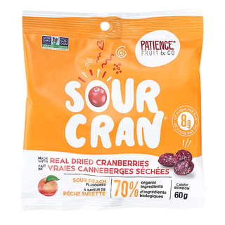 Patience Fruit Sour Cran Real Dried Cranberries Sour Peach 60g