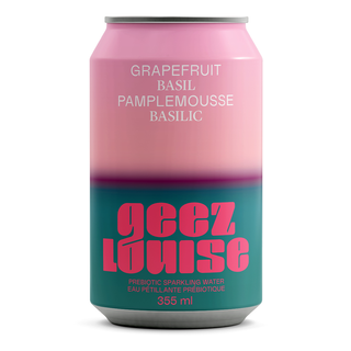 Geez louise Prebiotic Sparkling Water Grapefruit Basil 355mL