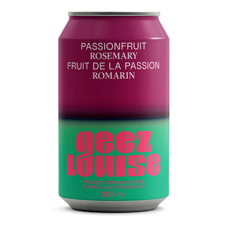 Geez louise Prebiotic Sparkling Water Passionfruit Rosemary 355mL