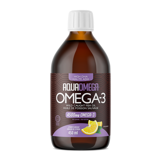 AquaOmega Omega-3 High DHA Lemon 450mL