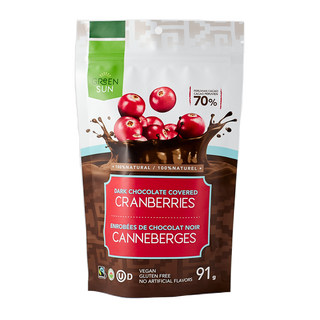 Green Sun Cranberries Dark Chocolate Covered 91g