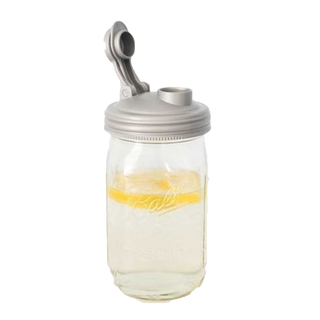 reCAP Mason Jar Pour Lid with Fold-out Carry Loop in Silver