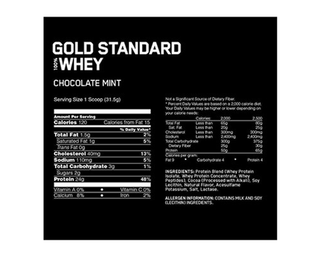 Optimum Nutrition 100% Gold Standard Whey Chocolate Mint 2lbs