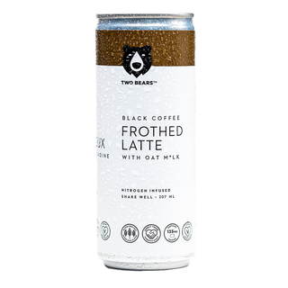 Two Bears Frothed Latte With Oat Milk Black Coffee 207mL