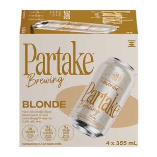 Partake Non Alcoholic Beer Blonde 4x355mL