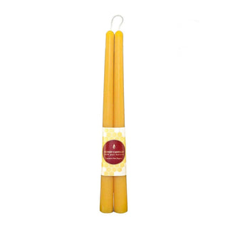 Honey Candles Taper Pair Beeswax Candles Natural 12 Inch 2 Packs