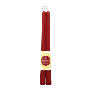 Honey Candles Taper Pair Beeswax Candles Red 12 Inch 2 Packs