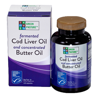 Green Pasture Fermented Cod Liver Oil & Concentrated Butter Oil Unflavored 120 Veggie Caps