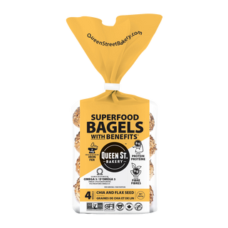 Queen St. Bakery Superfood Bagels Chia & Flax Seed 464g