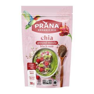 Prana Organic Chia Seeds Ground Black 200g