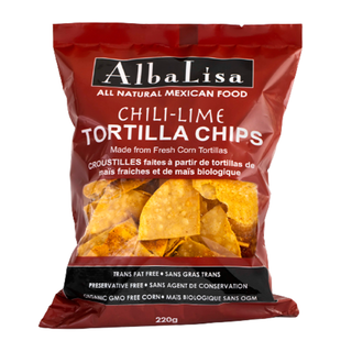 Alba Lisa Organic Tortilla Chips Chilli Lime 220g