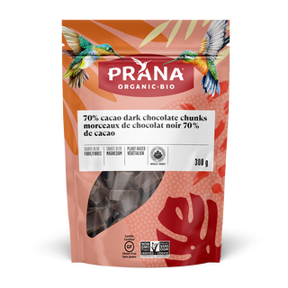 Prana Organic Dark Chocolate Chunks 70% Cacao 300g