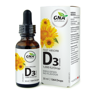 GNA Naturals Vitamin D3 Emulsified 1000 IU 30mL