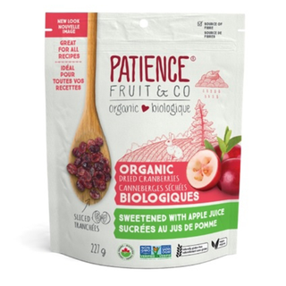 Patience Fruit Organic Dried Cranberries Sweetened with Apple Juice 227g