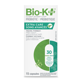 BIO-K Extra Care Travel Probiotic 30 Billion 15 Capsules