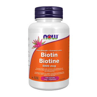 NOW Biotin 5000mcg 120 Veggie Caps