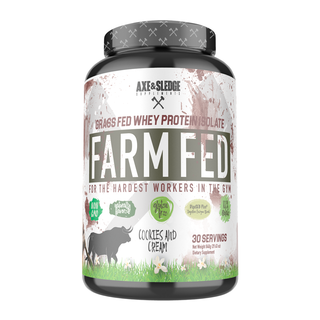 Axe & Sledge Farm Fed Grass Fed Whey Isolate Protein Cookies And Cream 30 Servings