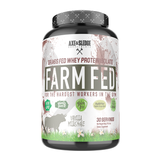 Axe & Sledge Farm Fed Grass Fed Whey Isolate Protein Vanilla Milkshake 30 Servings