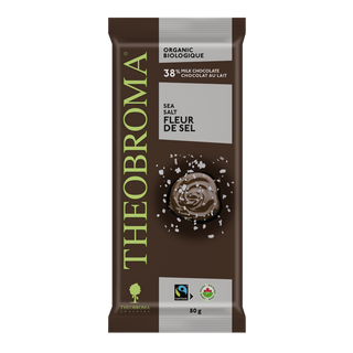 Theobroma Chocolate Organic Milk Chocolate Bar Sea Salt 80g