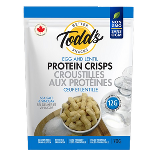 Todd's Better Snacks Protein Crisps Egg and Lentil Sea Salt & Vinegar 70g